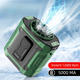 Dark Green Portable Waist Fan - Construction Site Cooling Solution with 360° Turbo Ice Engine, 100 Speed Gears, and LED Light - Mekamart Australia