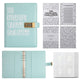 100 Envelope Savings Challenge Binder with Password Lock A5 Cash Stuffing Budget Planner Book Money Organizer for Couples (Blue)