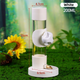 White Automatic Bird Water Dispenser with Extended Brass Needle Valve and Graduated Marking - 200ML Transparent Flat Cap Feeder