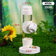 White Automatic Bird Water Dispenser with Extended Brass Needle Valve and Graduated Marking - 200ML Transparent Threaded Cap Feeder