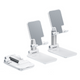 White Adjustable Desktop Phone Stand with Height Extension and Foldable Design for Online Classes and Streaming Comfortable Hands-Free Solution for Local Users