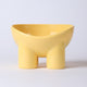 2-Pack Macaron Yellow Elevated Pet Bowls with Anti-Tip 4-Leg Base - Ergonomic Tilted Neck Protection Cat Food & Water Bowls