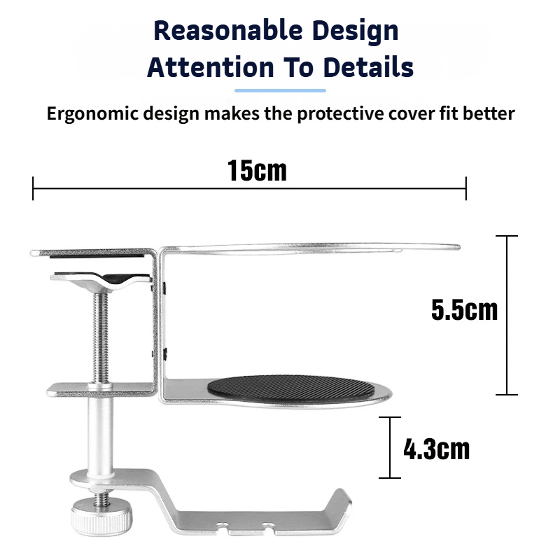 2-in-1 Under-Desk Metal Headphone Hanger & Anti-Spill Cup Holder - No-Drill Heavy-Duty Desk Adjustable Clamp and 360° Swivel Hook