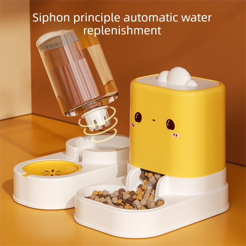 Green Cat & Dog Automatic Feeder & Waterer Set β 2-in-1 Dry & Wet Separation Station with 2200ml Food & 1000ml Water Capacity