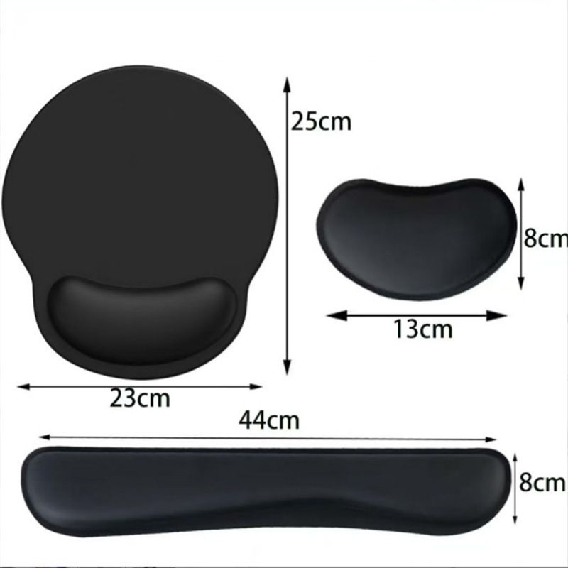 4-Piece Black Red Ergonomic Desk Arm Rest & Wrist Support Set with 2 Pack Clamp-On 180° Rotating Arm Rests + Memory Foam Keyboard Wrist Rest + Mouse Wrist Pad - Anti-Slip, Easy Clean and Pressure Relief for Home Office & Gaming Use