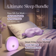 Nighttime Anxiety Relief & Relaxation Set - Purple Imitation Silk Sleep Eye Mask and Smart White Noise Night Light for Soothing Sleep, Nursing, and Stress Reduction