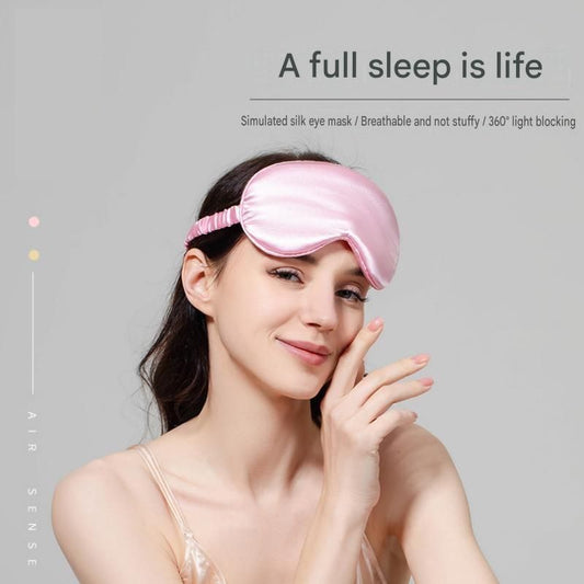 Nighttime Anxiety Relief & Relaxation Set - Champagne gold Imitation Silk Sleep Eye Mask and Smart White Noise Night Light for Soothing Sleep, Nursing, and Stress Reduction