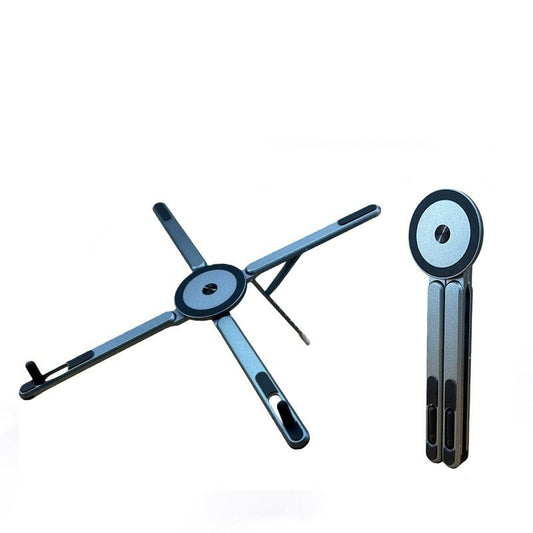 Grayish blue Foldable Magnetic Phone & Tablet Stand Aluminium Alloy Laptop Holder Adjustable Desktop Stand for Mobile Phone, Tablet and Notebook