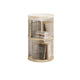 Rotating circular bookshelf 2 layers- Cream White Multi-Layer Storage Rack, 40.5x40.5x69.5cm (ABS+PET) - Mekamart Australia