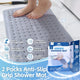 2Pack 70×40 cm Anti‑Slip Grip Shower Mat Quick‑Dry Bath Mat with 100+ Suction Cups - Mekamart Australia
