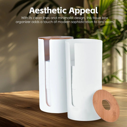 Bamboo Lid Toilet Roll Storage Holder - Mekamart Australia