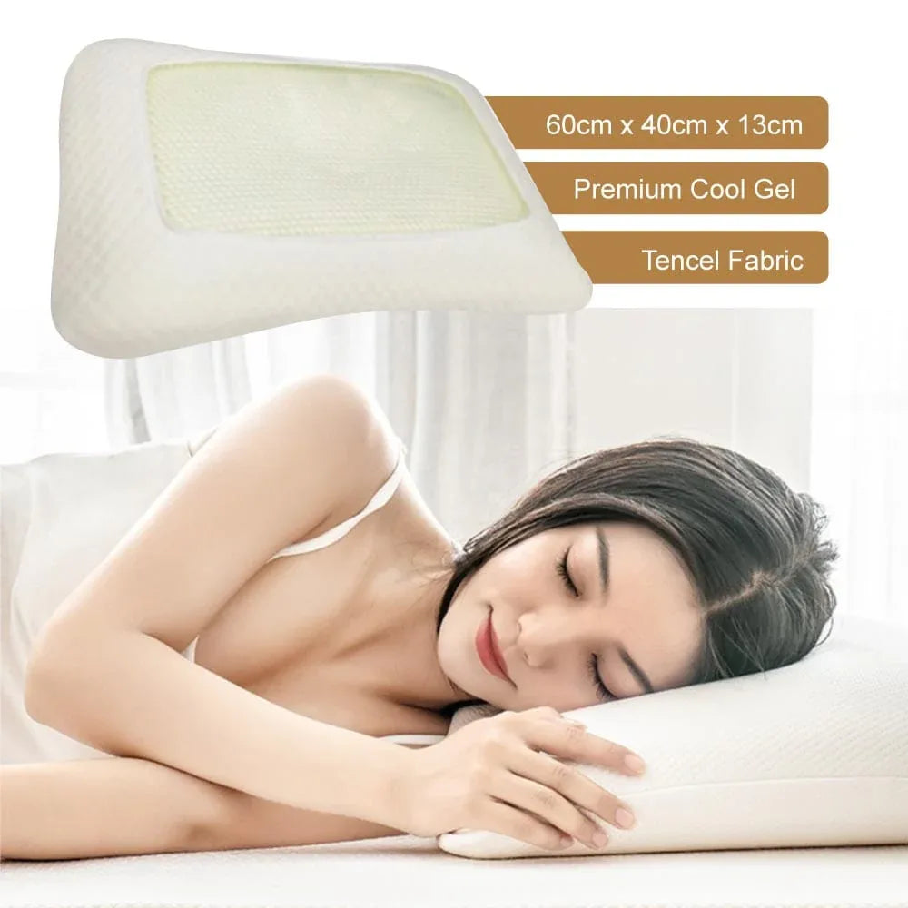 Premium Cool Gel Neck Relief Memory Foam Pillow - Mekamart Australia
