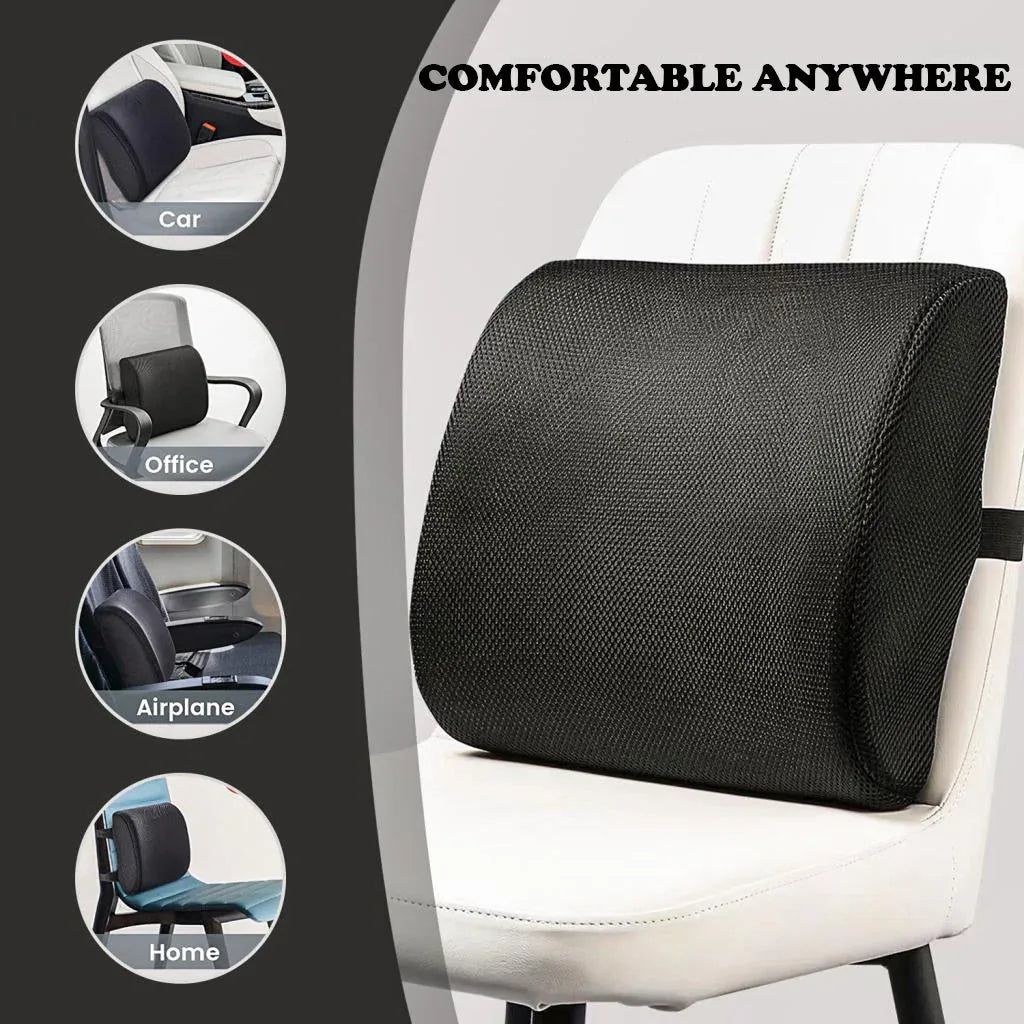 Memory Foam Lumbar Back Support Cushion Seat Set - Mekamart Australia