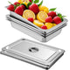 VEVOR 4 Pack Hotel Pan 3.7" Deep Steam Table Pan Full Size with Lid 20.8"L x 13"W Hotel Pan 22 Gauge Stainless Steel Anti Jam Steam Table Pan - Mekamart Australia