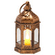 12 Pcs Decorative Candle Lantern, LED Electric Flameless Candle, Plastic LED Holder with Glass, Wall Hanging Indoor Porch Lanterns for Wedding Table Party Farmhouse Indoor Decor, Bronze