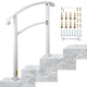 3-Step Handrails for Outdoor Steps Fits 1 or 3 Steps Matte White Stair Rail Wrought Iron Handrail with Installation Kit Hand Rails for Outdoor Step