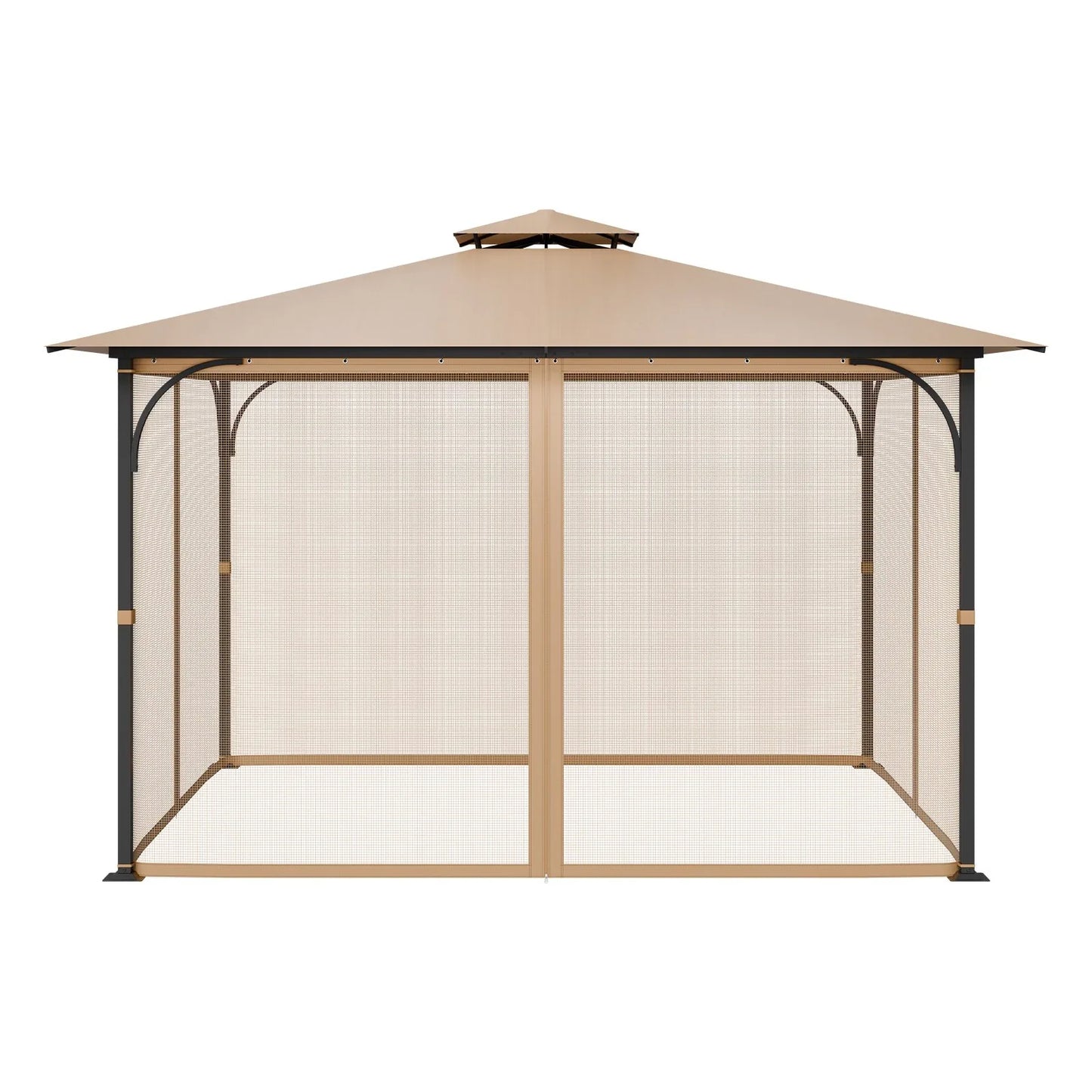 VEVOR Gazebo Netting Replacement, Fit Most 10 x 12 x 7.3 FT Gazebo, Outdoor Garden Gazebo Net, 4-Panel Sidewall Mesh Gazebo Curtain, Patio Midge Netting with Double Zipper, Canopy Screen (Netting Only) - Mekamart Australia