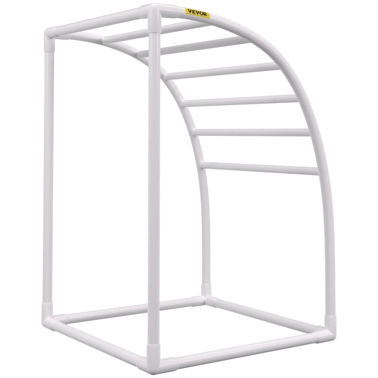 VEVOR Outdoor Towel Rack Pool Towel Rack 7 Bar Curved White Freestanding Patio - Mekamart Australia