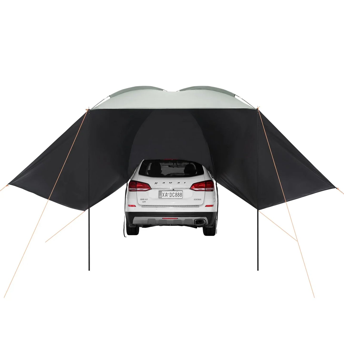 VEVOR Vehicle Awning, Large 10' x 7' Shade Coverage Car Side Awning, PU2000mm UV50+ Car Awning with Extended Side Canopies and Portable Storage Bag, Suitable for Truck, SUV, Van, Campers - Mekamart Australia