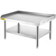 VEVOR Stainless Steel Equipment Grill Stand, 122 x 76 x 61cm Stainless Table, Grill Stand Table with Adjustable Storage Undershelf, Equipment Stand Grill Table for Hotel, Home, Restaurant Kitchen - Mekamart Australia