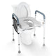 VEVOR Raised Toilet Seat, 7-Position Height Adjustment 655-805 Mm, 158.7 kg Weight Capacity, with Comfort Padded Aluminum Frame, Universal Toilet Seat Riser, for Elderly, Handicap, Pregnant, Medical - Mekamart Australia