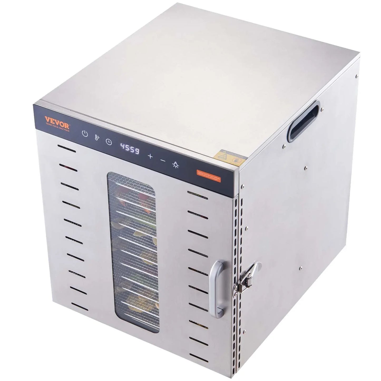 VEVOR 10 Trays Food Dehydrator Machine Stainless Steel 1000W Jerky Fruit Drying - Mekamart Australia