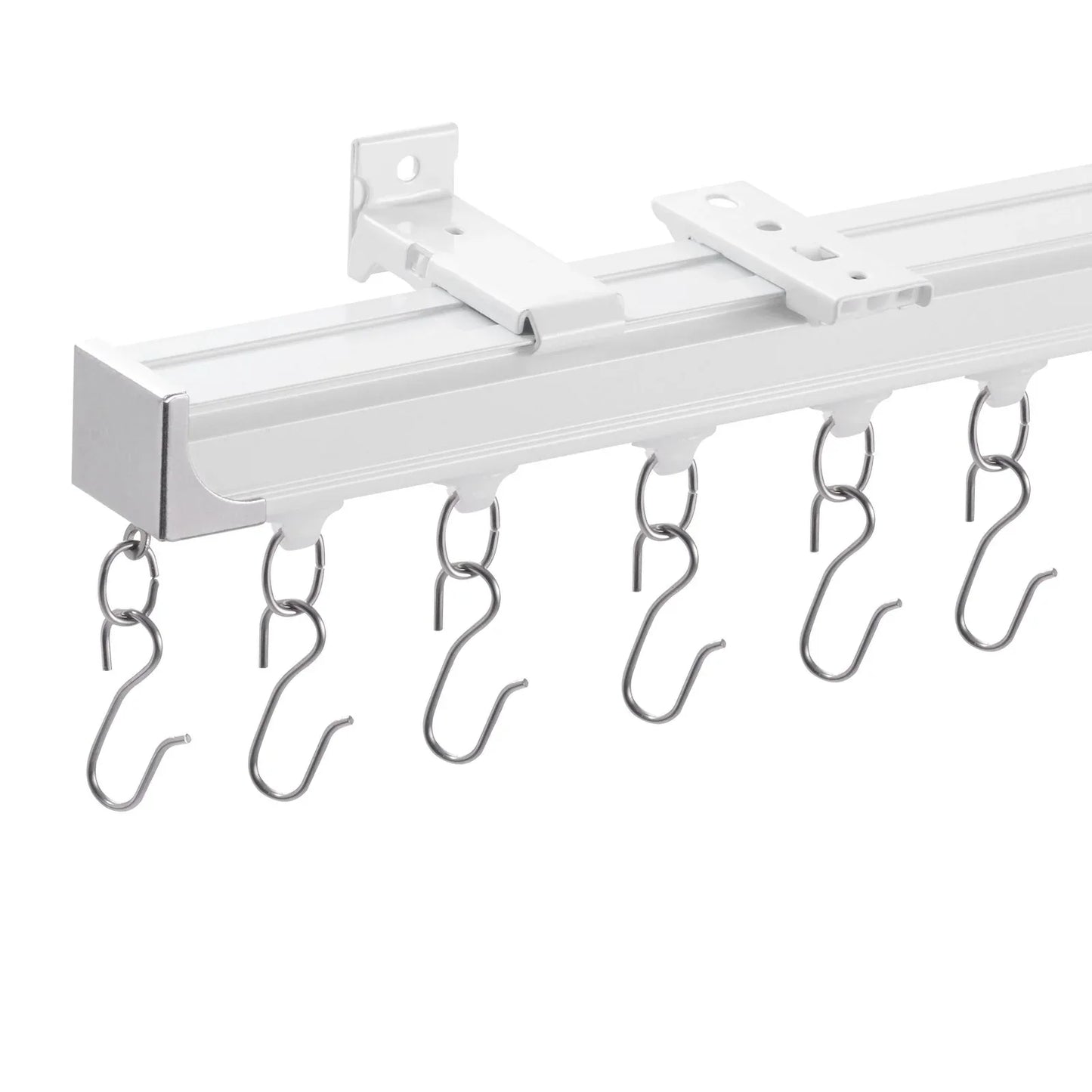 VEVOR Ceiling Curtain Track Set 5.9 FT/1.8 Meter_oom Divider with Hooks White - Mekamart Australia