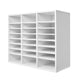 Literature Organizer, 24 Compartments Office Mailbox with Adjustable Shelves, Wooden Mailbox Sorter Medium Density Fiberboard Office Home Classroom Storage for Files, Documents, Papers, White