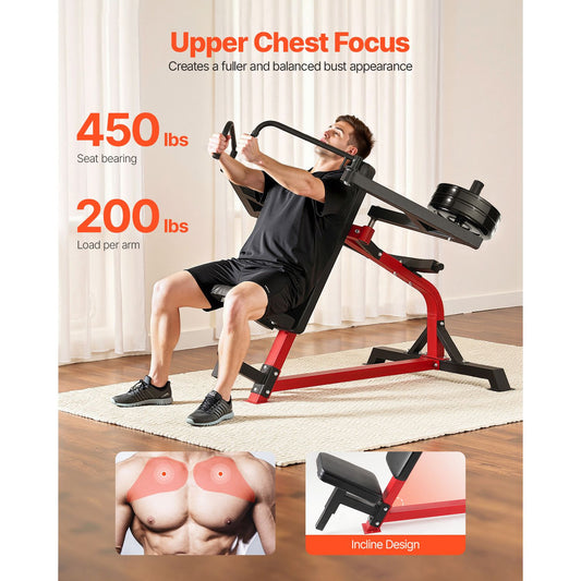 Incline Chest Fly and Rear Delt Fly Machine, 450 LBS Chest Machine, Adjustable Fitness Chest Bench Set, Home Gym Equipment for Upper Body Strength Training Machine