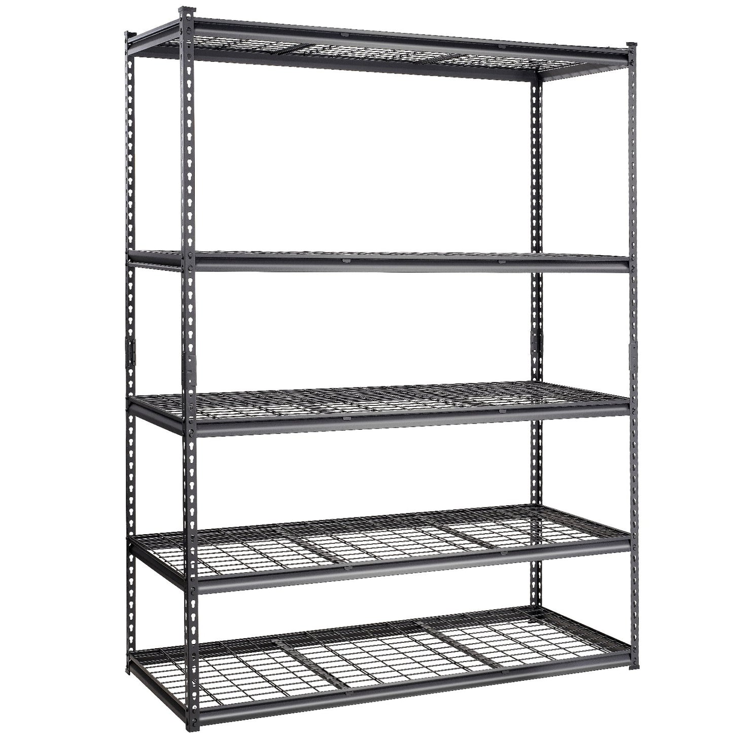 Storage Shelving Unit, 5-Tier Adjustable, 2000 lbs Capacity, Heavy Duty Garage Shelves Metal Organizer Wire Rack, Black, 60" L x 24" W x 78" H for Kitchen Pantry Basement Bathroom Laundry Closet