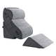 Wedge Pillow for Sleeping, 4 Pcs Adjustable Orthopedic Bed Wedge Set, Support Leg Neck Shoulder, Post Surgery Pillow for Back Pain, Acid Reflux, Snoring Relief, Sitting up in Bed, Dark Grey