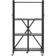 4-Tier Foldable Storage Shelf with Wheels, 66 cm W x 33 cm D x 117 cm H Folding Metal Rack Shelving Unit, No Assembly Organizer Shelf for Garage, Kitchen, Basement, Black