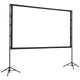 Projector Screen with Stand, 100 Inch 160° Wide Angle Indoor Outdoor Projection Screen, 16:9 4K HD Wrinkleless Portable Dual-Tripod Screens with Carry Bag, for Movie Home Theater Presentation
