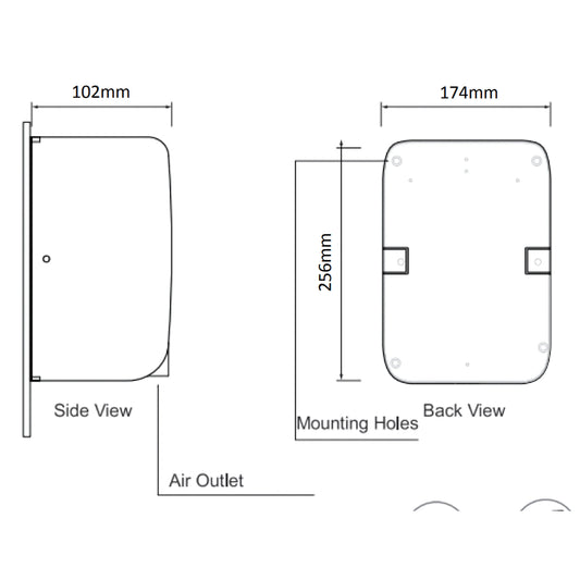 COMPACT Hand Dryer 700W & 1000W- ABS White - Mekamart Australia