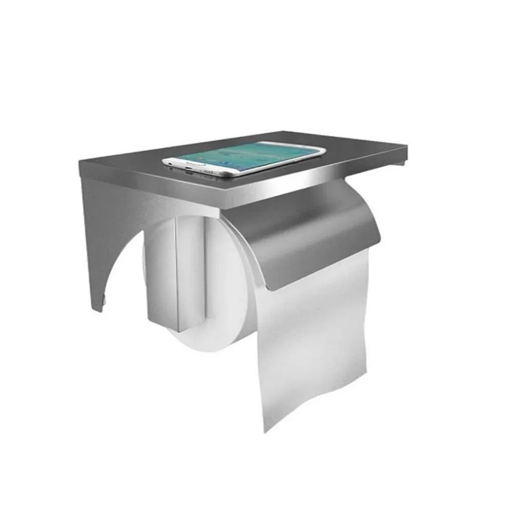 Stainless Steel Toilet Roll Holder With Shelf - Mekamart Australia