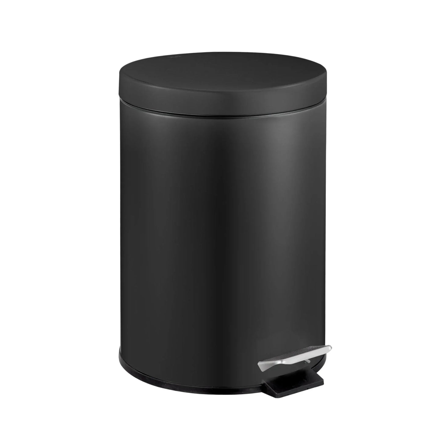 5L Round Stainless Steel Pedal Bin - Black - Mekamart Australia
