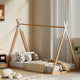 Artiss Bed Frame Wooden Kids House Single Frame Oak ENID - Mekamart Australia