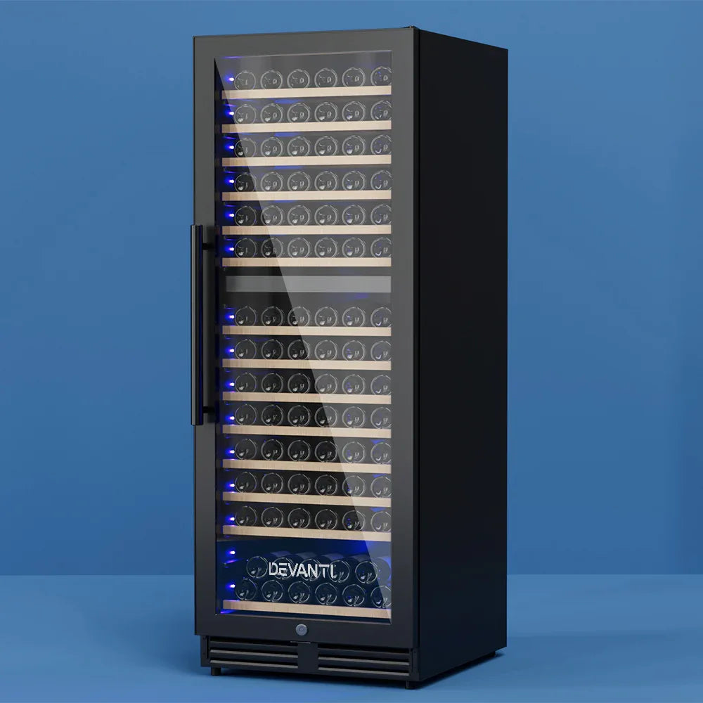 Devanti Wine Fridge Cooler Dual Zone 154 Bottles - Mekamart Australia