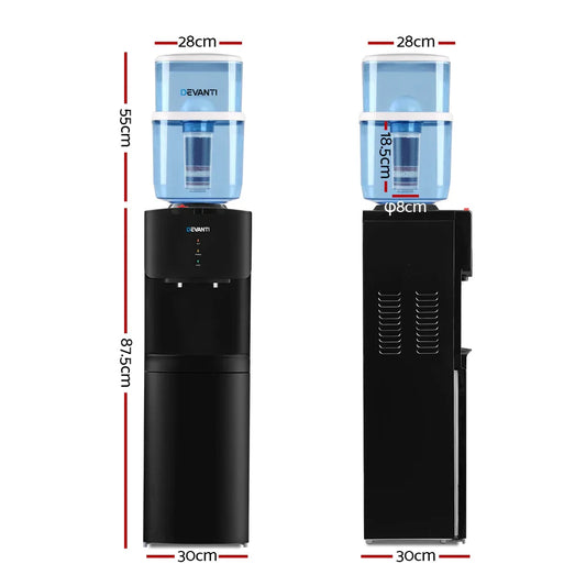 Devanti Water Cooler Dispenser Stand 22L Bottle Black - Mekamart Australia