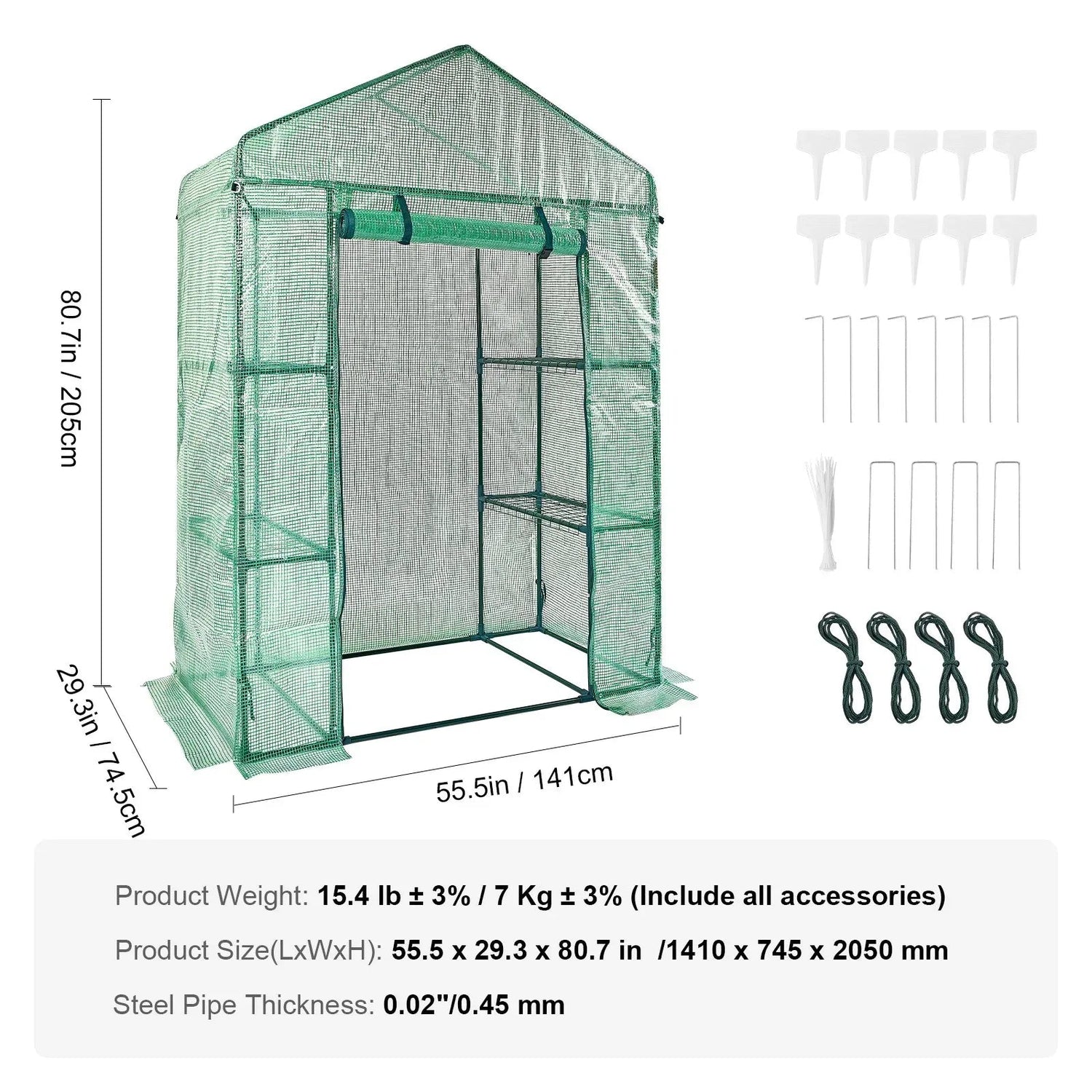 Greenhouse Accessories collection featuring shelving, ventilation kits, irrigation supplies, plant supports, replacement covers, and greenhouse essentials.