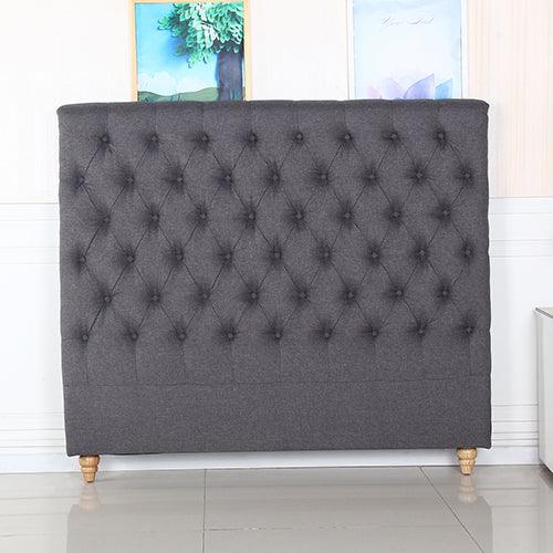 Bed Head Double Size French Provincial Headboard Upholsterd Fabric Charcoal - Mekamart Australia