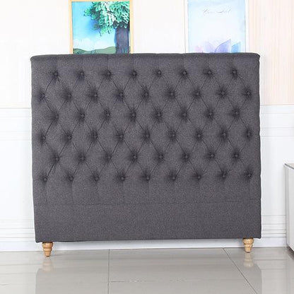 Bed Head Double Size French Provincial Headboard Upholsterd Fabric Charcoal - Mekamart Australia