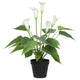 Artificial Flowering White Peace Lily / Calla Lily Plant 50cm - Mekamart Australia