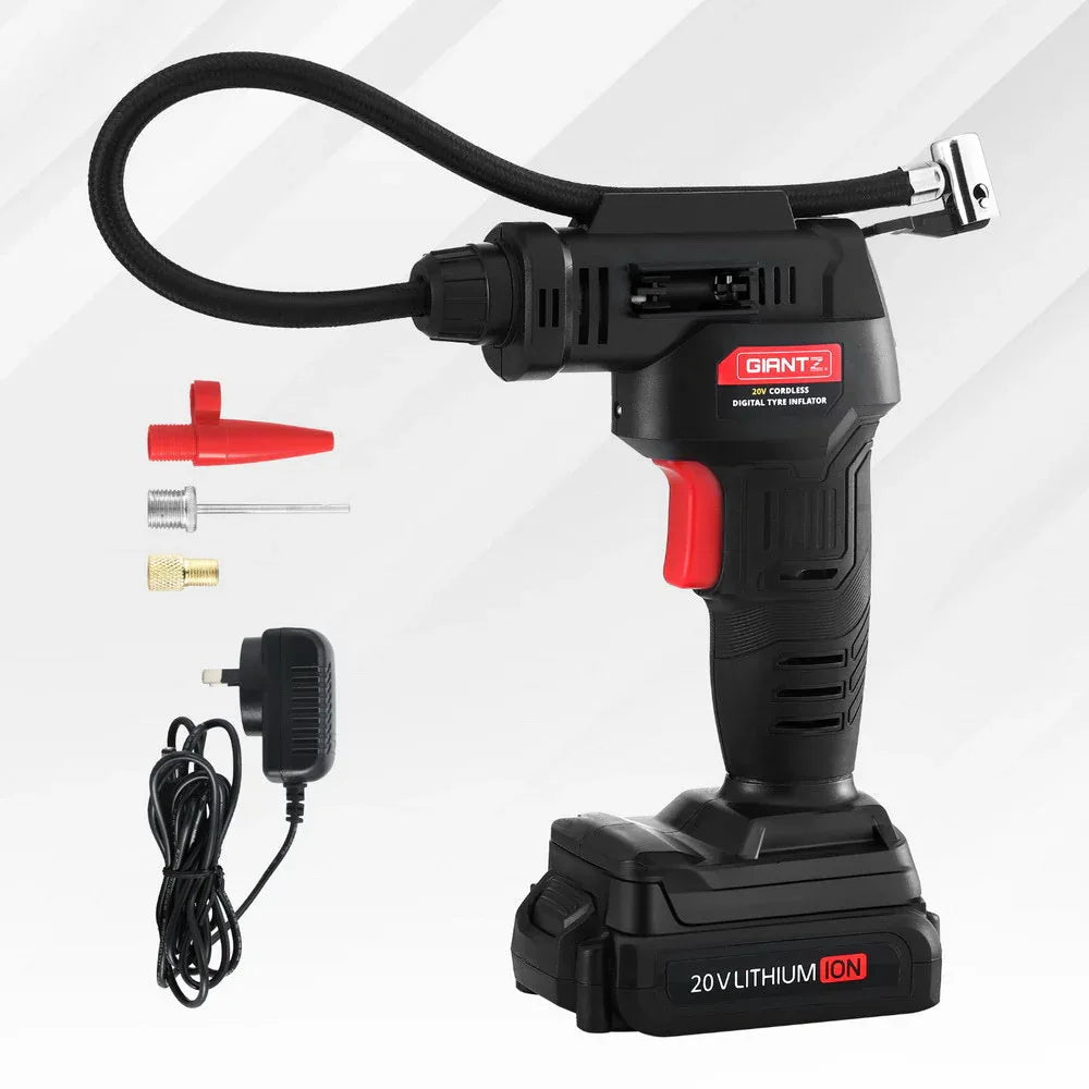 Giantz Cordless Tyre Inflator Portable Air Compressor Pump 20V 120PSI Digital LED - Mekamart Australia