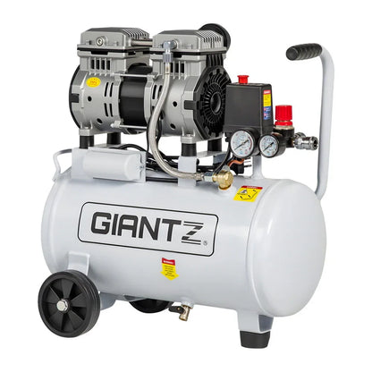 Giantz 24L Air Compressor Quiet 0.75HP Oil-Free Portable Tyre Inflator 40L/Min - Mekamart Australia