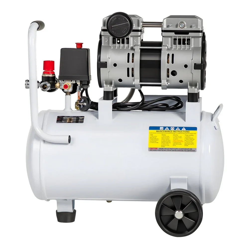 Giantz 24L Air Compressor Quiet 0.75HP Oil-Free Portable Tyre Inflator 40L/Min - Mekamart Australia