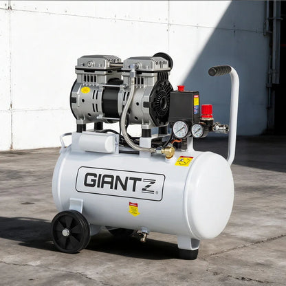 Giantz 24L Air Compressor Quiet 0.75HP Oil-Free Portable Tyre Inflator 40L/Min - Mekamart Australia