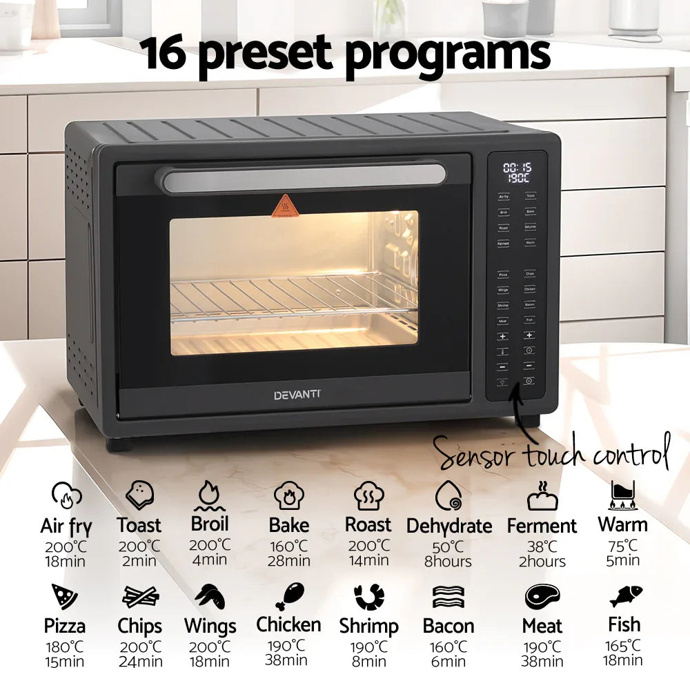Devanti Air Fryer 32L W/ LCD Touch Oven 1700W - Mekamart Australia