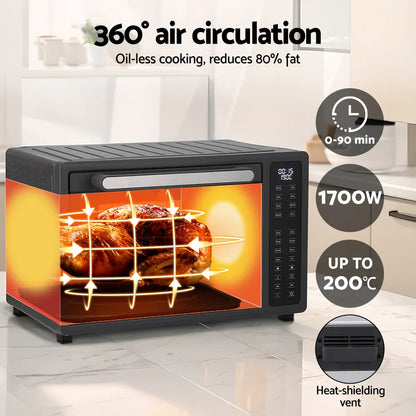 Devanti Air Fryer 32L W/ LCD Touch Oven 1700W - Mekamart Australia