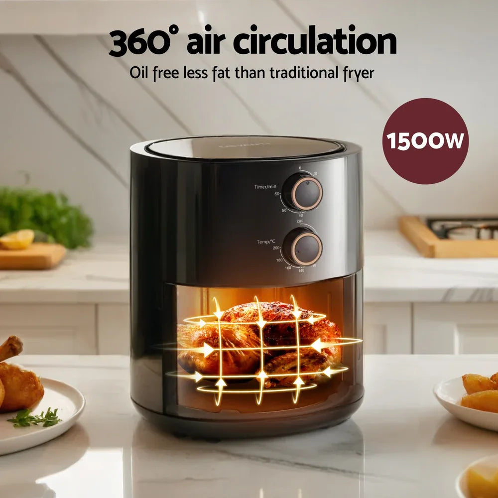 Devanti 4L Air Fryer Knob Control 1500W - Mekamart Australia